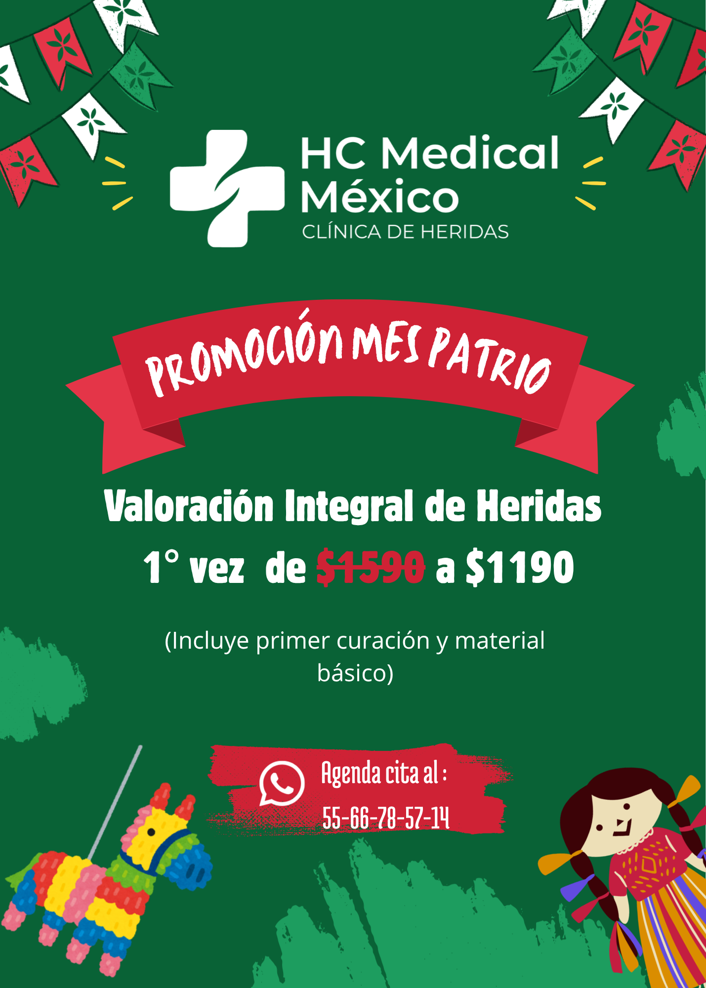 Promoción de septiembre: valoración integral de heridas por $1,190